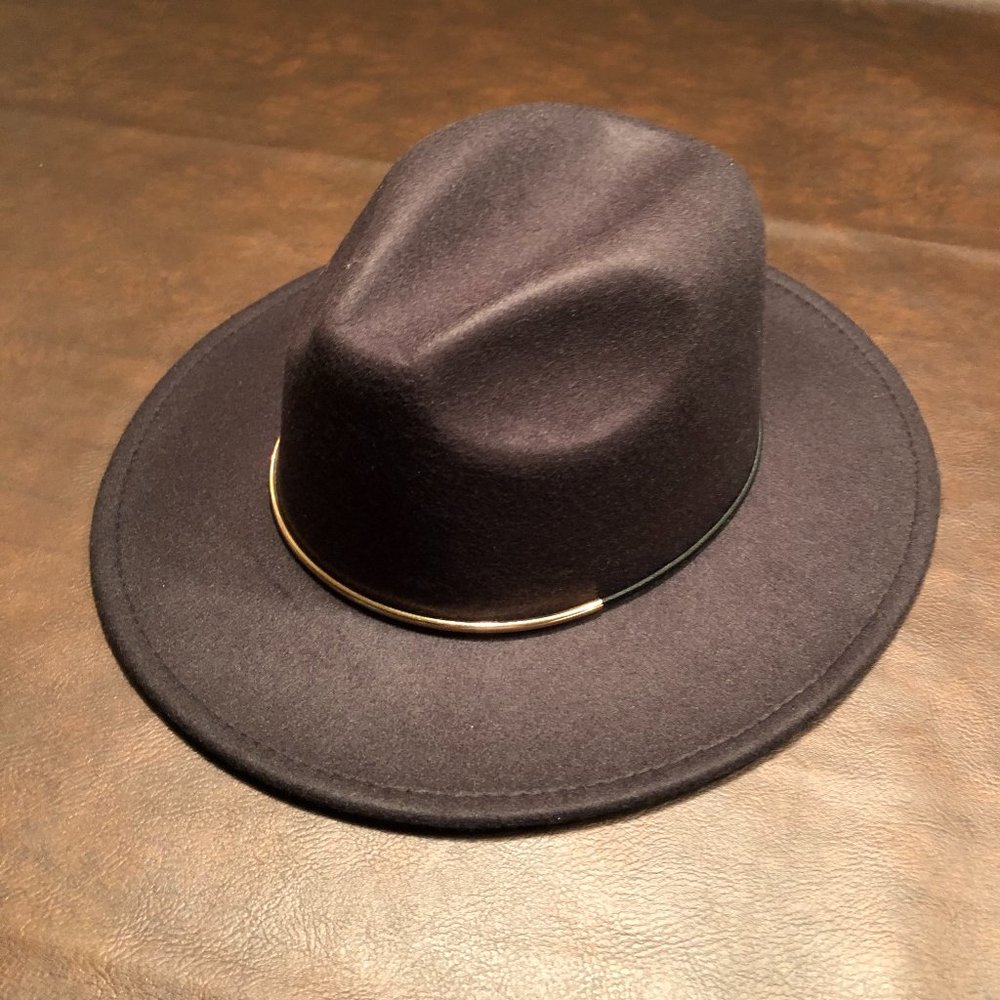 Fedora Hat with metal and leather cord (brand new)